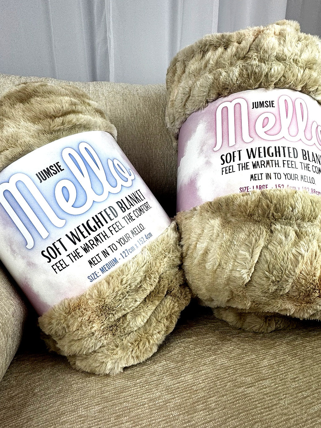 Jumsie Weighted Mello Blanket – Oat Latte