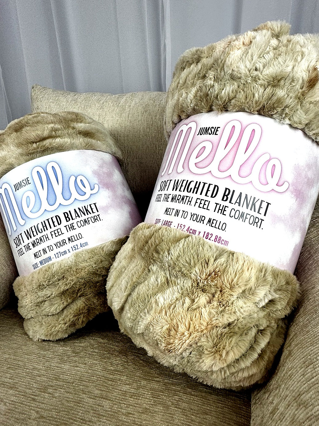 Jumsie Weighted Mello Blanket – Oat Latte